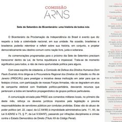220905 Nota CA Sete Setembro